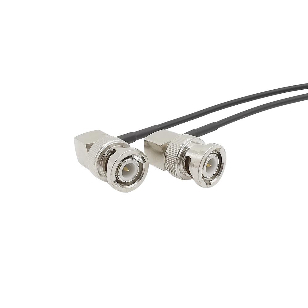 2Pcs BNC Type Plug RF Coaxial Cable RG174 BNC Male Right Angle to BNC Plug Elbow SDI Pigtail Ultra-soft Camera Monitor Cable