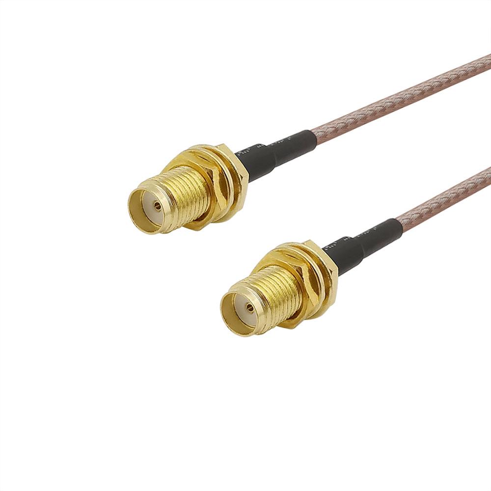 1Pcs 15CM RG316 Pigtail SMA Female to SMA Female Jack Nut Bulkhead Extension Coax Cable Adapter for FPV Antenna wifi router