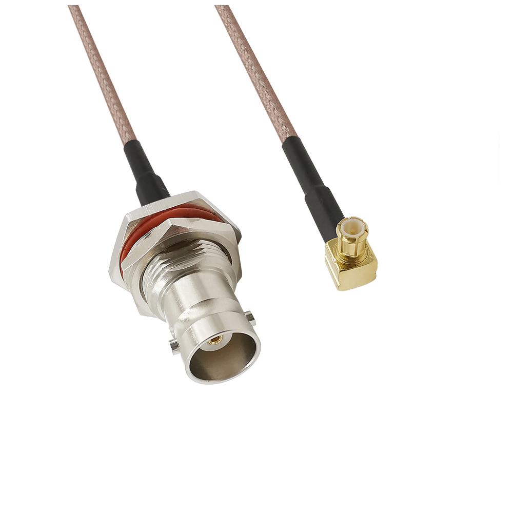 1PCS BNC Female Jack to MCX Male Plug Right Angle 90 Degree RG316 Coaxial Cable RF Adapter Antenna Extension 20CM