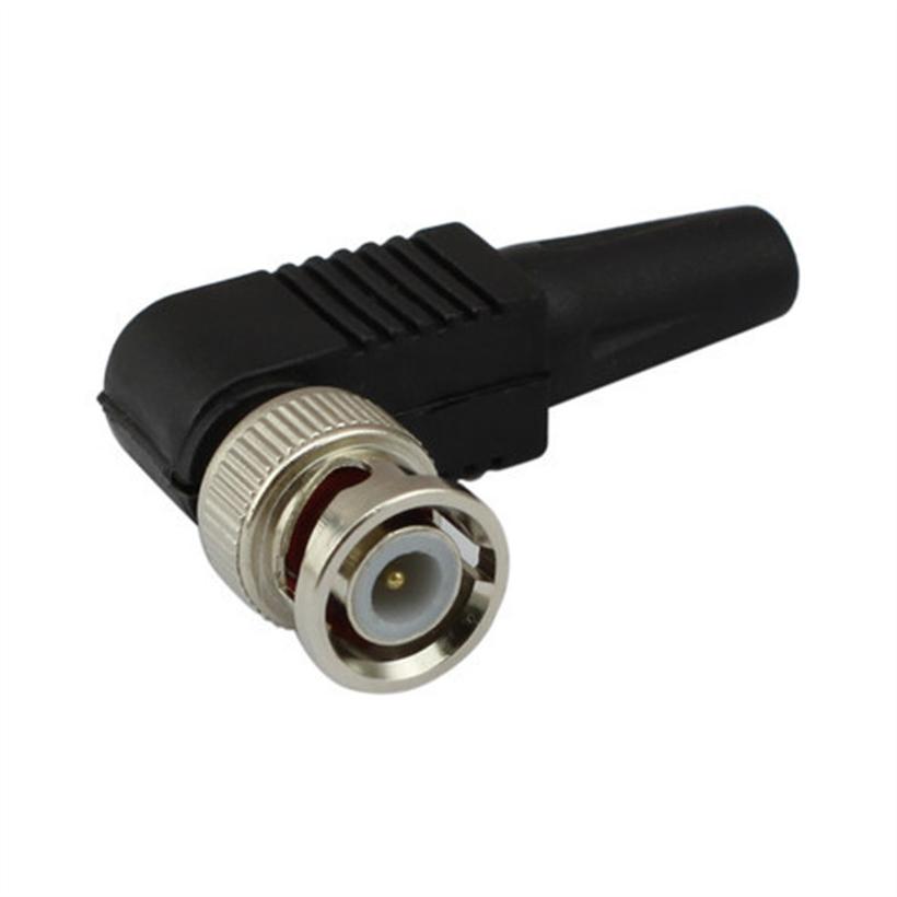 2Pcs Universal RG59 BNC Male Plug Right Angle Solderless Adapter Welding-free Elbow Q9 Surveillance Camera Connector