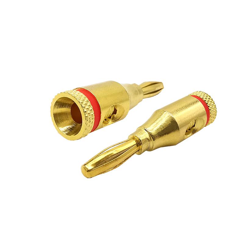 1/2/5Pcs Red Gold-plated Cable Wire 4mm Banana Plugs Terminal Connector For Musical Audio Speaker Amplifier Plated Speaker Cable