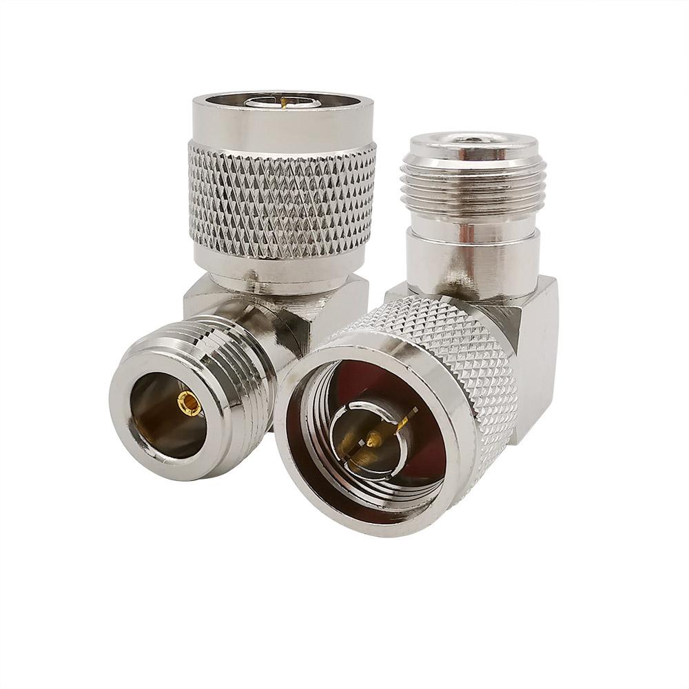 2Pcs Right Angle N Male to N Female RF Coax Coaxial Adapter RF Coax Connectors L Shape N Type Plug to Jack 90 Degree RF adapter