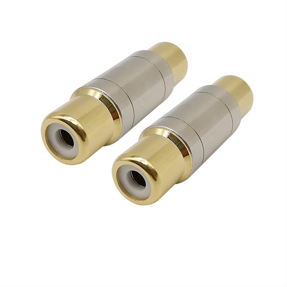 2Pcs RCA Connector Gold Plated Straight RCA Female Jack Adapter RCA audio connector RCA adapter for audio,video