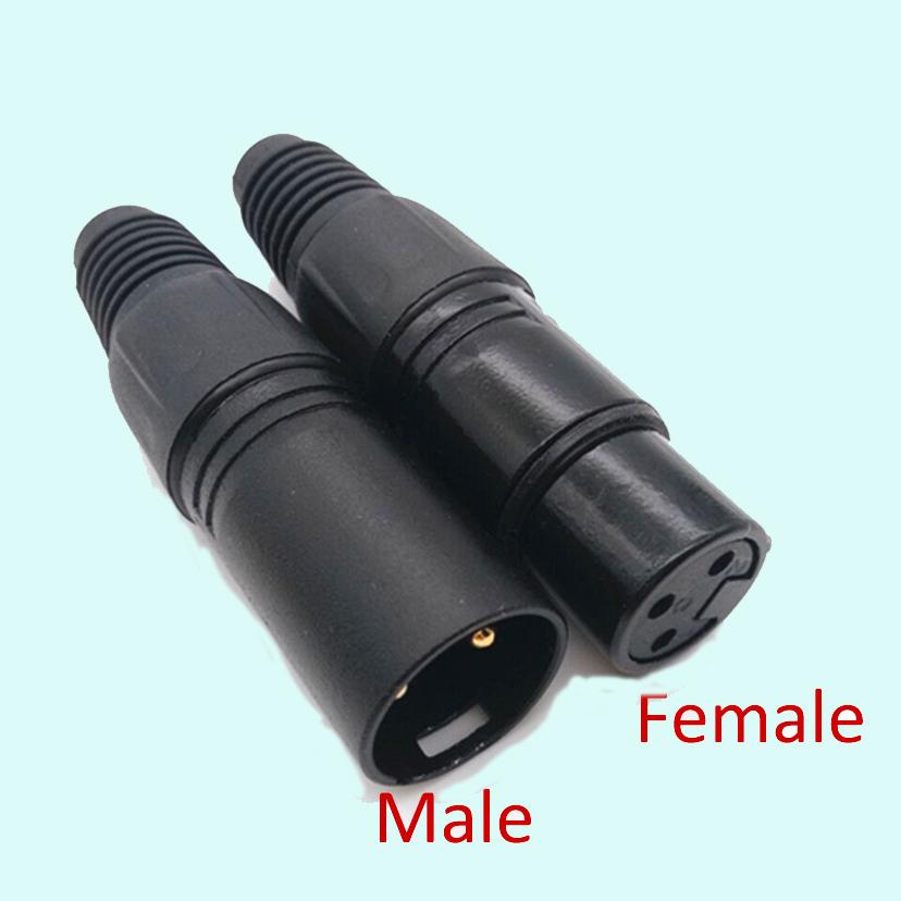 4Pcs 3Pin XLR Male to Female Microphone Plug MIC Audio Socket Connector Extension Cable Mount Adapter