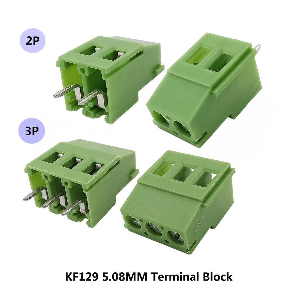 2PCS KF129 2P 3P 5.08MM Pitch PCB Terminal Blocks Connector Screw Type Pin Terminals