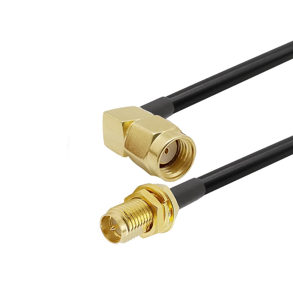 5Pcs 5M LMR195 RP-SMA Male Right Angle to RP-SMA Female WiFi Antenna Extension Pigtail Coaxial Cable Connector for PCI PCIE