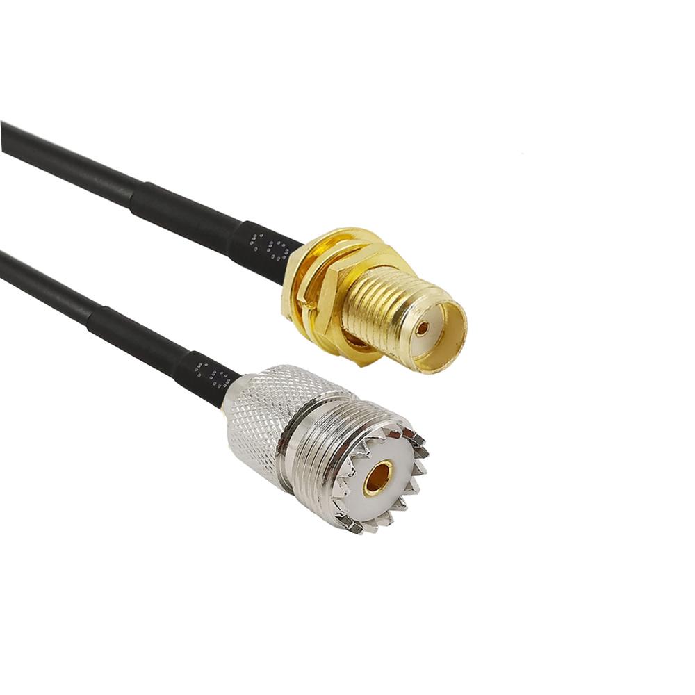 1Pcs RG58 Pigtail UHF Female To SMA Female RF Coaxial Cable Connector Antenna Extension 1/2/3/5/10M