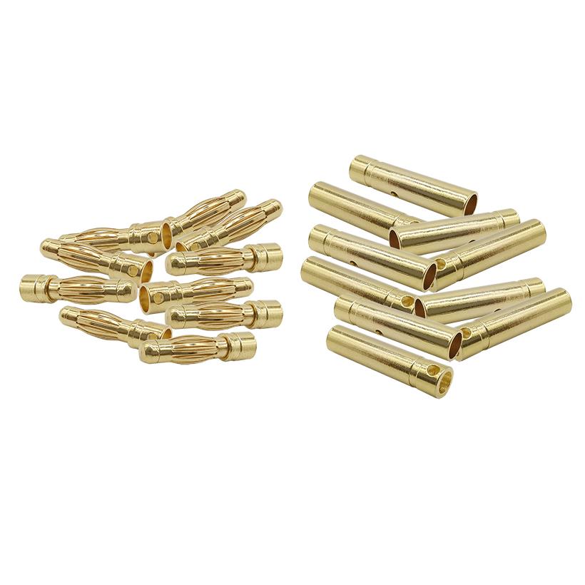 20pair 2mm 3mm 3.5mm 4mm Bullet Banana Plug Bullet Female Male Connectors Battery Parts Head Gold Plated Copper bullet Wiring
