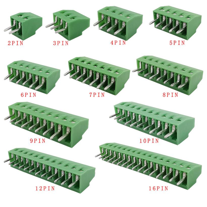 5Pcs KF128-2.54mm Splice Terminal 2/3/4/5/6/7/9/10/12/16Pin Pitch PCB Screw Terminal Block Connector PCB Mounting Adapter