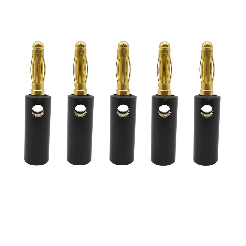 100pcs 4mm Banana Audio Speaker Screw Plugs 4mm Banane Cable Lantern Type Wire Connectors Gold Plated For loudspeaker Speacker