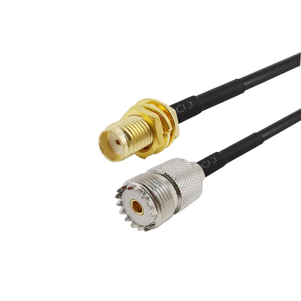 1Pcs SMA Female To UHF SO239 PL259 Female RG58 Pigtail Cable RF Coaxial Assembly Connector Antenna Extension 10/15/20/30/50CM