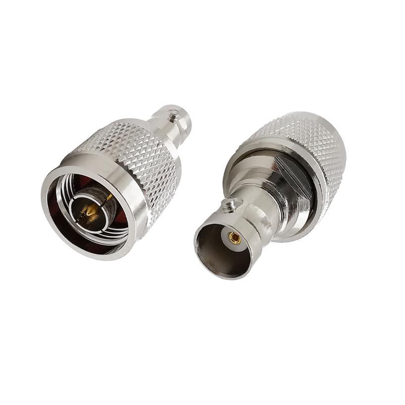 2Pcs N Type Male Jack to BNC Female Plug Straight Connector RF Coaxial Connector BNC interphone adapter