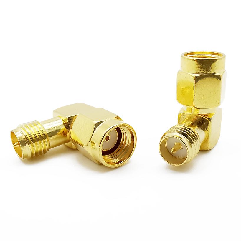8Pcs RP SMA Male to female Adapter RP SMA Male Jack To RP SMA Female Jack Screw Thread Connector 90 Degrees Right Angle
