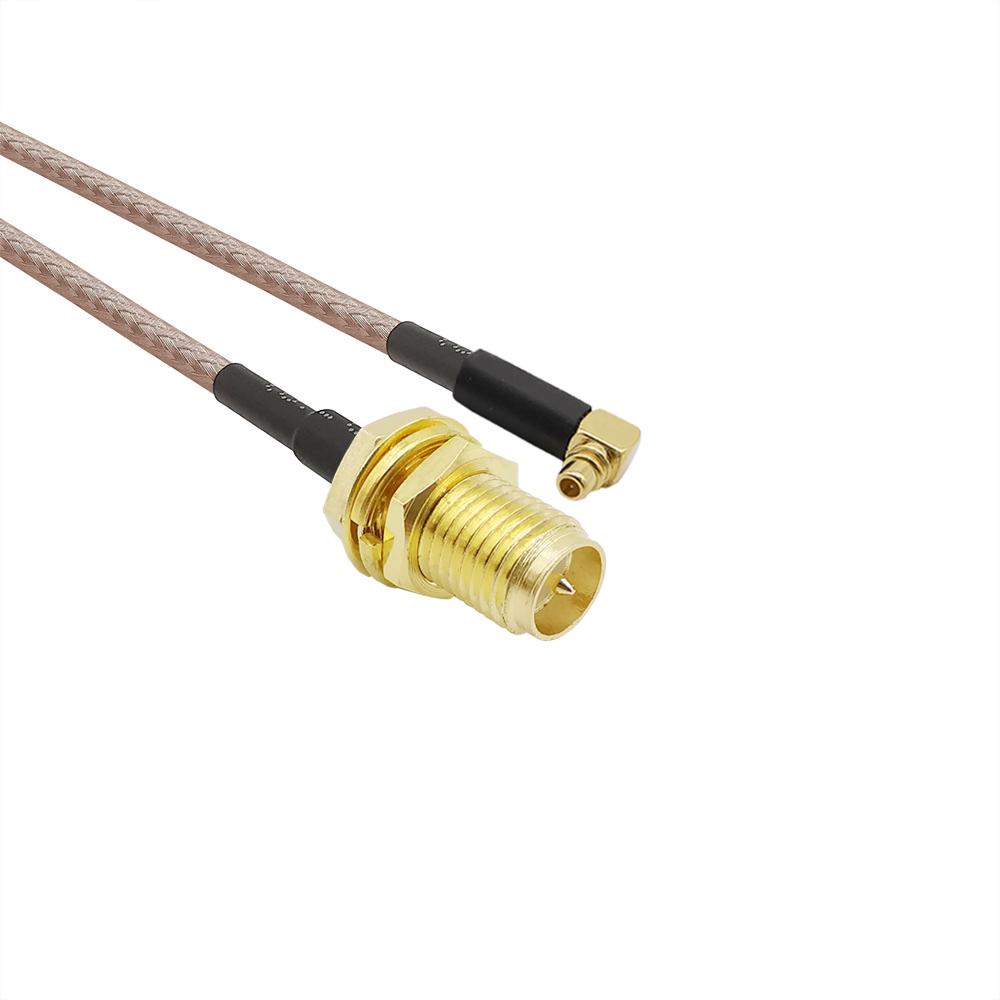 5PCS MMCX Male Plug Right Angle to RP SMA Female Jack RG316/RG316D/RG178/RG174 MMCX RF Coaxial Pigtail Low Loss cable RPSMA-MMCX