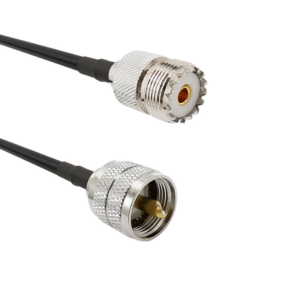 2Pcs 1meter UHF Male PL259 PL-259 Plug to UHF Female SO239 SO-239 Jack RF Coaxial Coax RG58 Cable Antenna Extension Pigtail wire