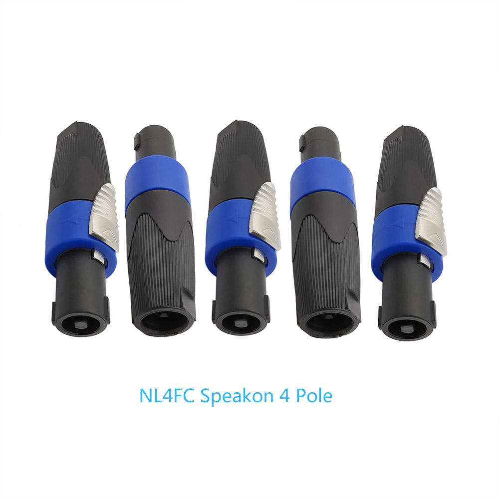 10Pcs NL4FC Speakon 4 Pole Plug Male Audio Speaker Connectors 4pin NL4FC Speakon Connector AWG cables