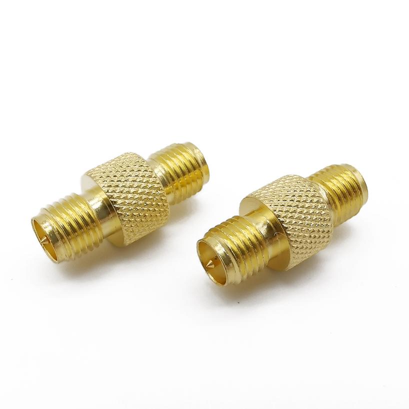 1Pcs RF Coaxial Cable Adapter SMA Female Jack to RP SMA Female Jack Straight Gold plated RF High frequency Connector Coupler