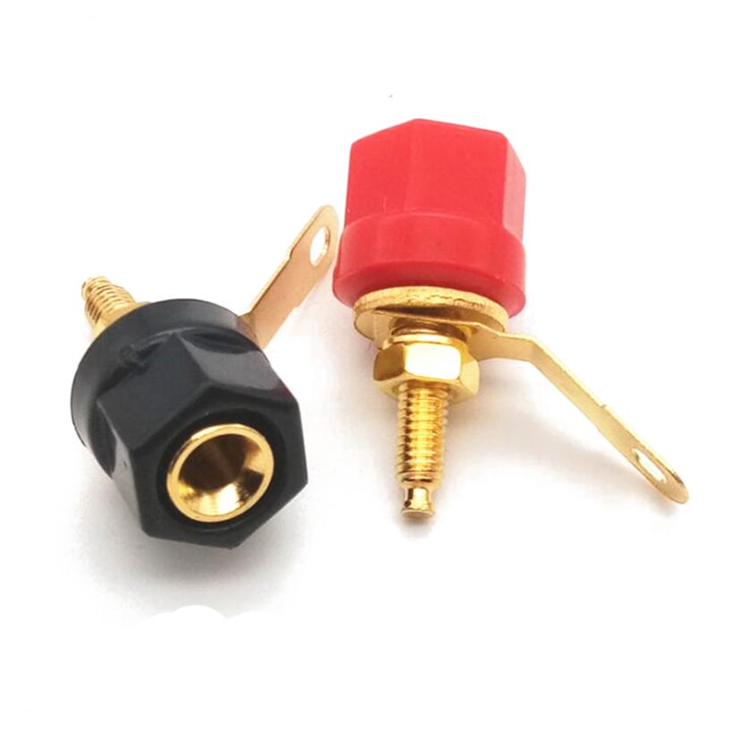 4pcs Hex Head Terminal Speaker Amplifier Screw Binding Posts for 4mm Banana Plugs Sockets Connector Gold