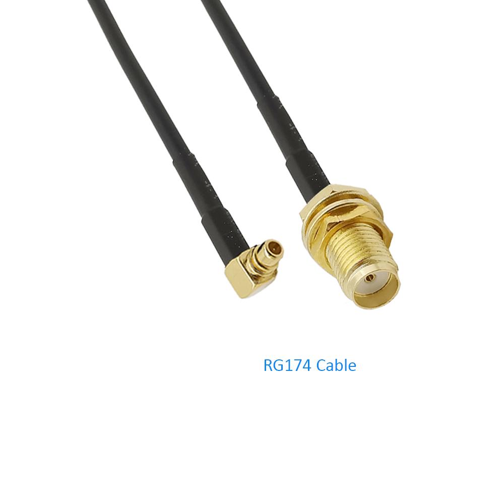 1Pcs MMCX Male Plug Right Angle to SMA Female Jack RG174 MMCX RF Coaxial Pigtail Jumper 15CM Low Loss Cable