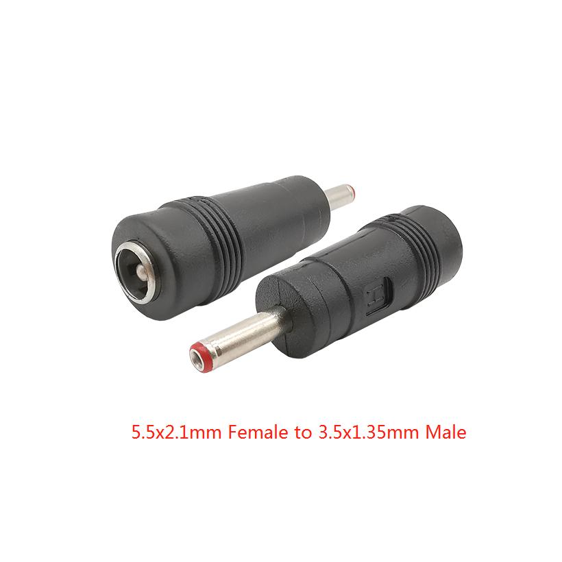 10Pcs 5.5x2.1mm Female jack to 3.5x1.35mm Male Plug connector 5.5*2.1-3.5*1.35mm female to male Adapter DC power socket plug