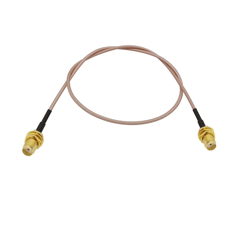 1Pcs RG316 Pigtail SMA Female to SMA Female Jack Nut Bulkhead Adapter Low Loss Extension Coax Cable for FPV Antenna wifi router