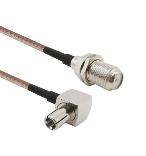 2Pcs Customize RG316 15CM Coaxial RF Cable 3G modem cable TS9 right angle switch F type female pigtail cable