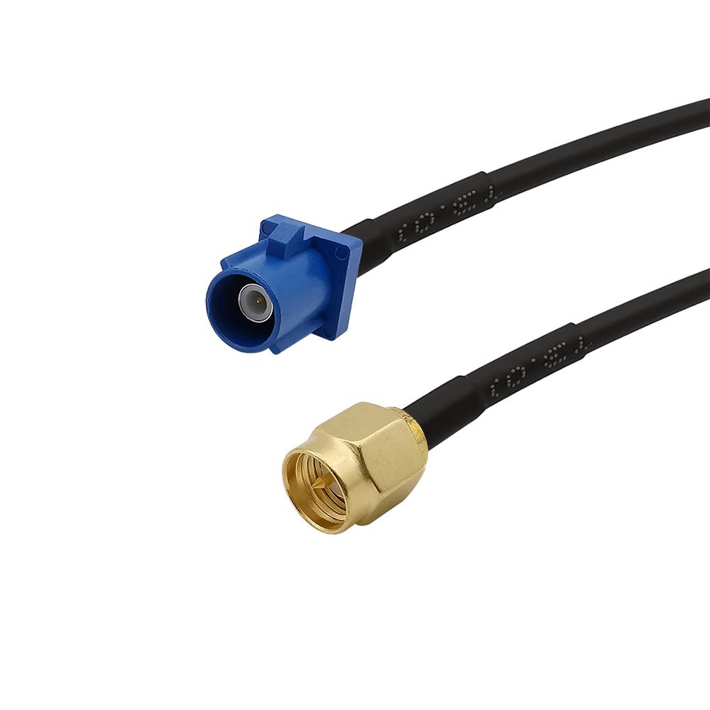 1PCS RG174 Fakra Male to SMA Male Straight Assembly Extension Coaxial Cable Pigtail Adapter Plug Connector 10/15/20/30/50cm