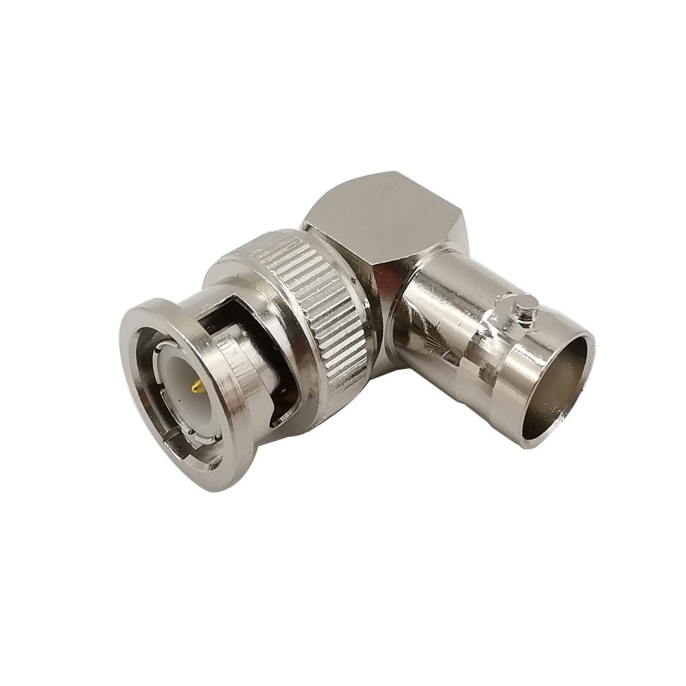 1Pcs BNC Male Connector Right Angle to BNC Female Jacks Adapter 90 Degree RF Coaxial Coax L-Shape Connectors For CCTV Video