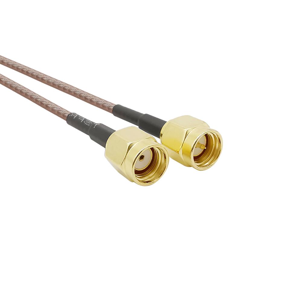 20CM 8inch RG316D RP SMA Male Plug To SMA Male Plug RF Coaxial Jumper Pigtail Cable Connector Adapter 50 ohm For GPS FPV Antenna