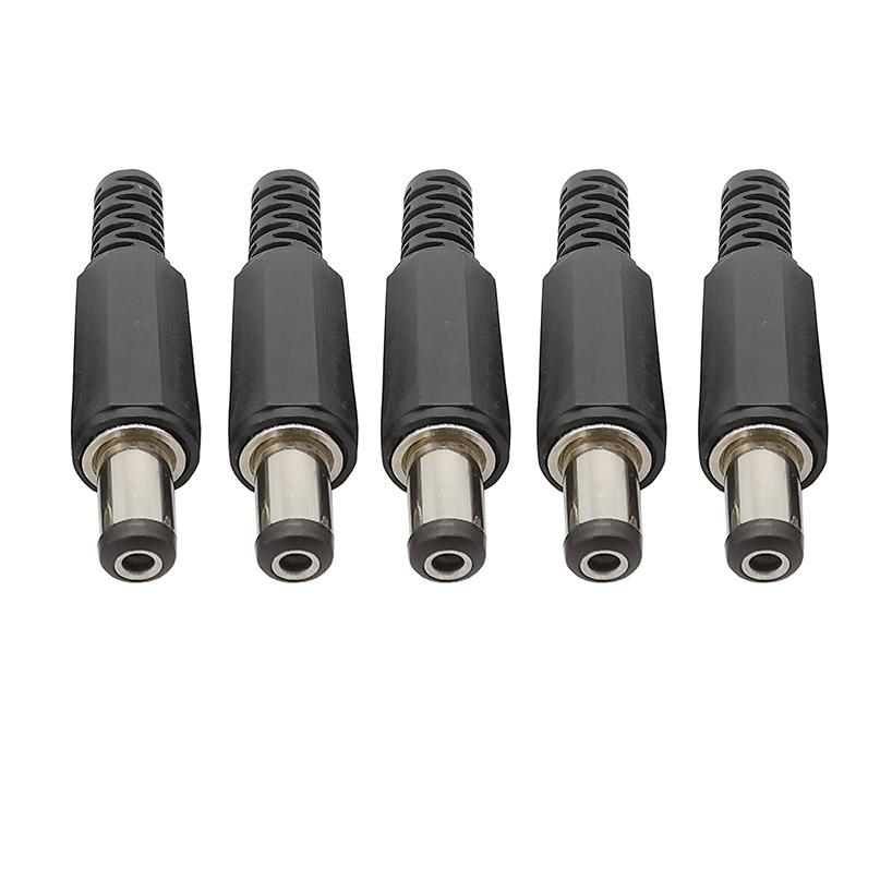 20Pcs DC Power Jack Plugs Male plug Adapter Connectors 2.1mm x 5.5mm For DIY Projects Disassembly Male Plug 5.5*2.1mm