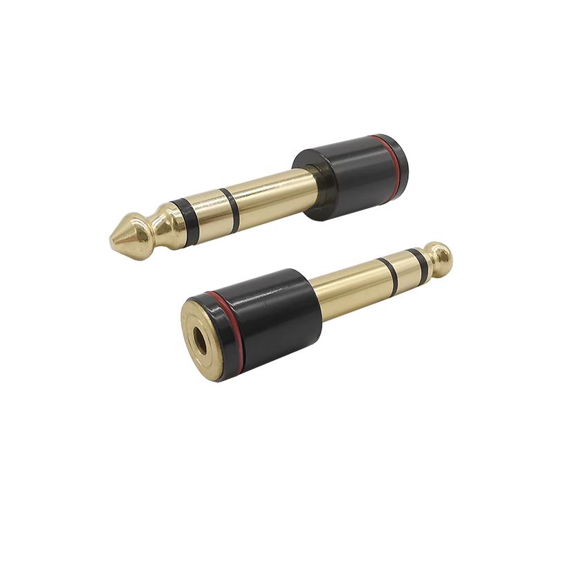 2Pcs 6.35mm 1/4" Male to 3.5mm 1/8" Female Stereo Headphone Audio Adapters Gold plated 6.35mm Plug to 3.5mm Jack Audio Converter
