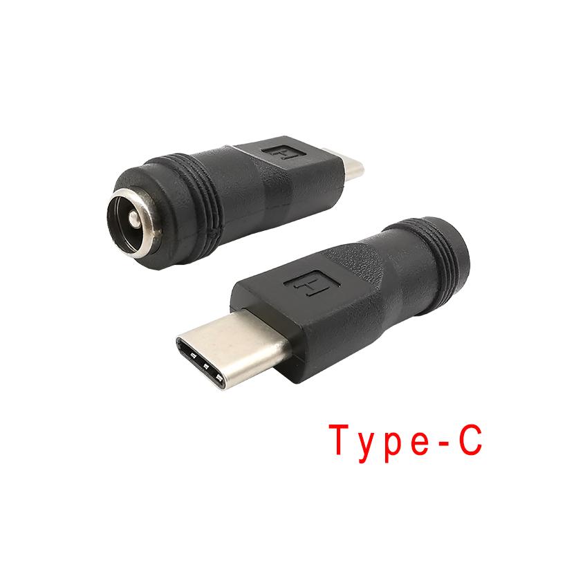 1/2/5Pcs DC Power Adapter Converter Type-C USB Male to 5.5x2.1mm Female Jack Connector 5.5*2.1mm for Laptop Notebook Computer PC