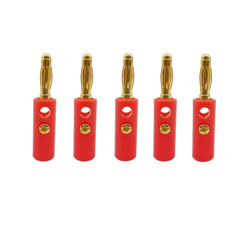 100Pcs 4mm Banana Plug for Wire Speaker Audio Connector Banane Male Plugs Adapter 4mm Banano Cable Connectors Gold Plated