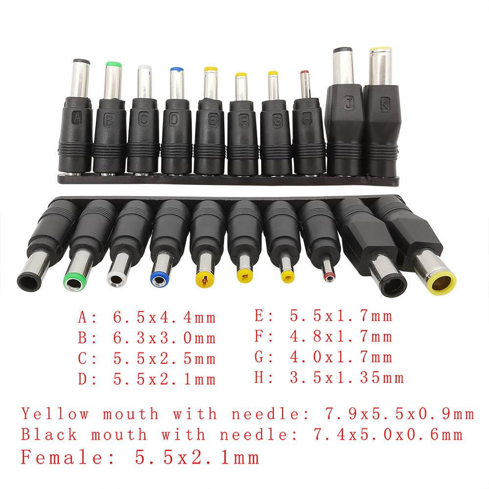 2SET Universal DC Power Supply Adapter 10pcs/set 5.5X2.1mm female to male conversion Plugs For PC Laptop Notebook