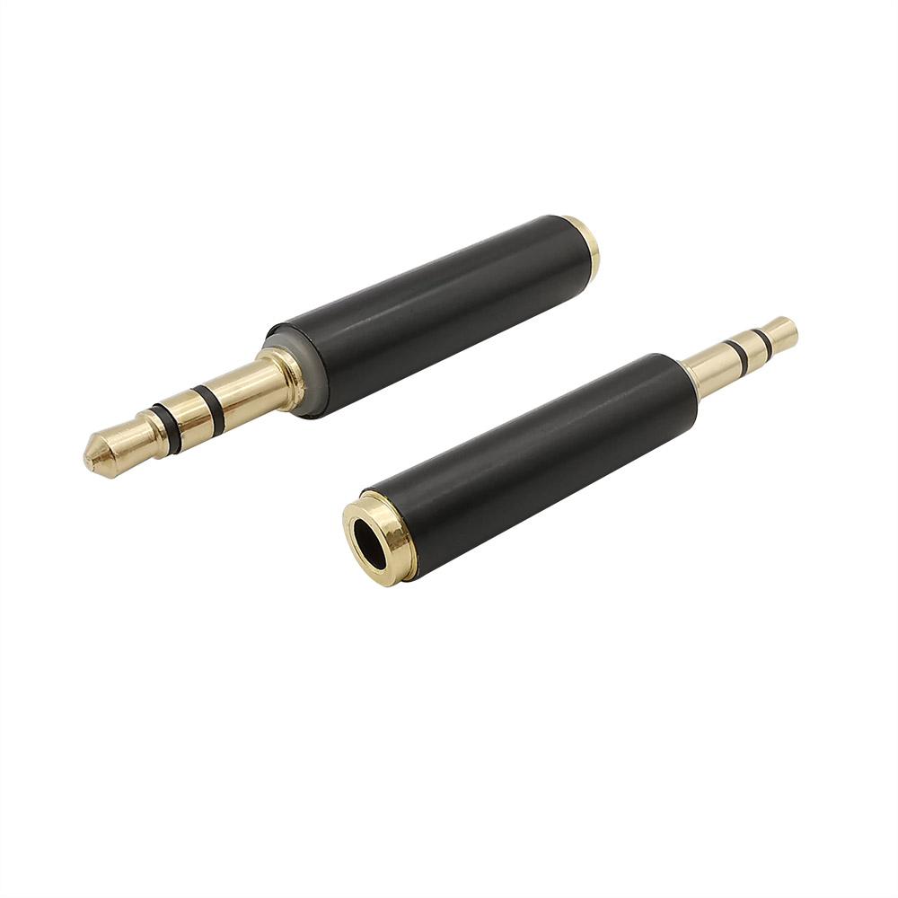 1/2/5Pcs 3.5mm Jack Male To Female Connectors TRRS Audio Stereo Adapter 3.5mm 3 pole Male to 3.5mm 4 pole Female Gold Plated