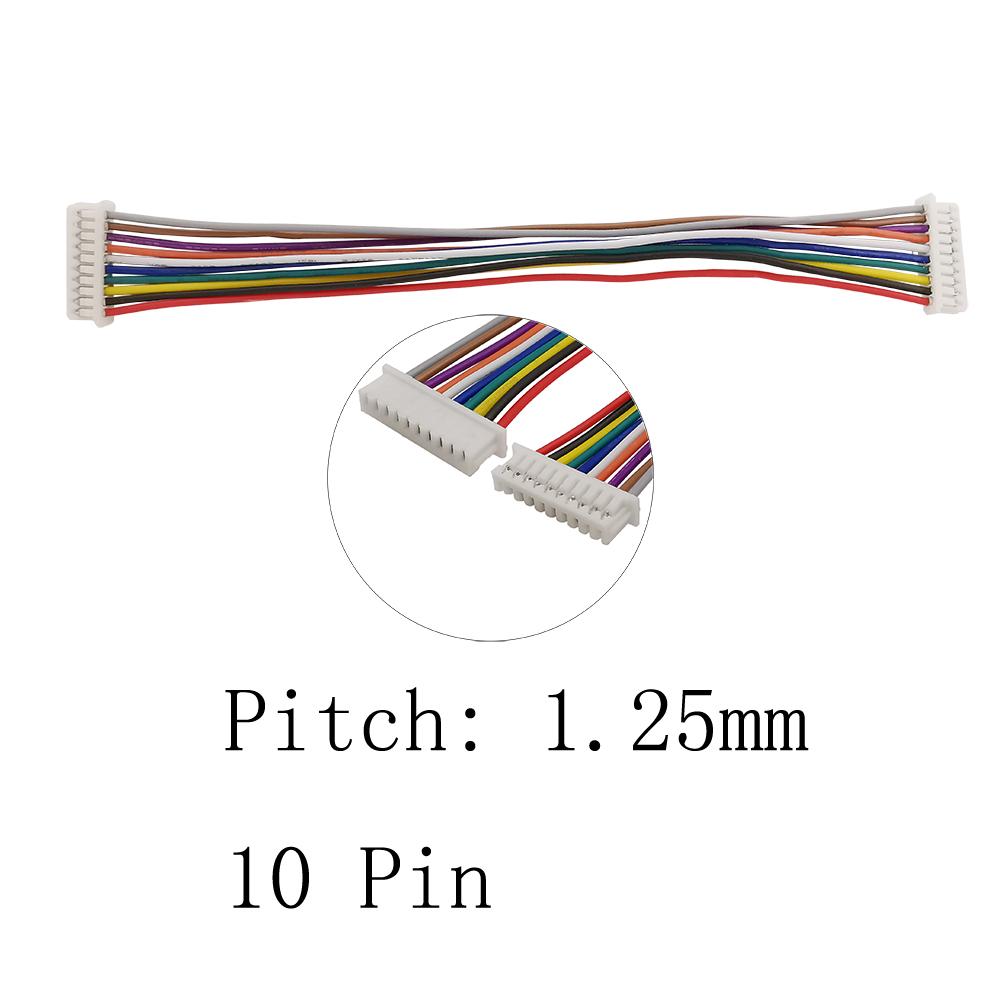 10Pcs Cable Connector JST 1.25MM 20CM Double Electronic Wire Connectors 2/3/4/5/6/7/8 /10Pin Flat Cable ribbon cable flat ribbon