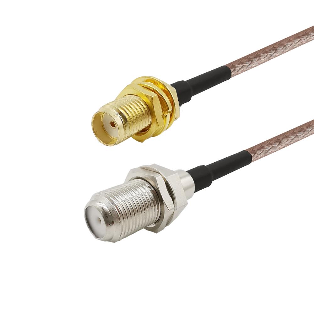 1Pcs SMA Female jack to F Female Jack Connector Coaxial RG316 Extension Cable Cord Assembly Cables 10CM 15CM 20CM 30CM 50CM