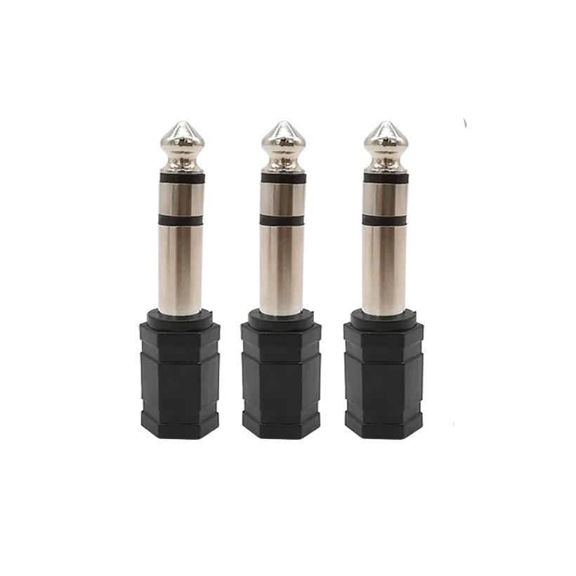 3Pcs 6.5m 6.35mm Male Plug to 3.5mm Female Jack Adapter Two Channel Headphone Stereo Speaker Audio Connector Mini Jack Adaptor