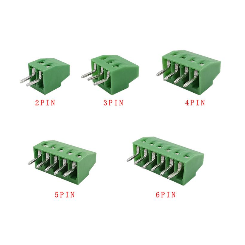 20Pcs KF128 2.54mm Pitch PCB Screw Terminal Block Connector 150V 6A PCB Mount Splice TerminalAdapter 26-18 AWG Green Color