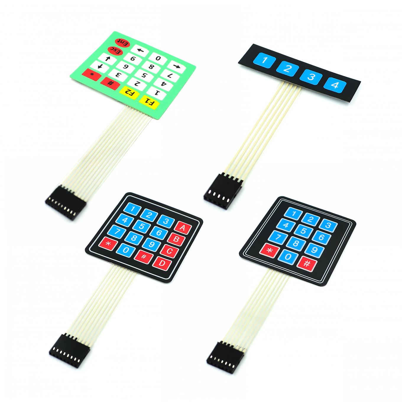 1*2 3 4 5 Key Button Membrane Switch 3*4 4X5 Matrix Array Keyboard 1X6 Keypad with LED Control Panel Pad DIY Kit For Arduino