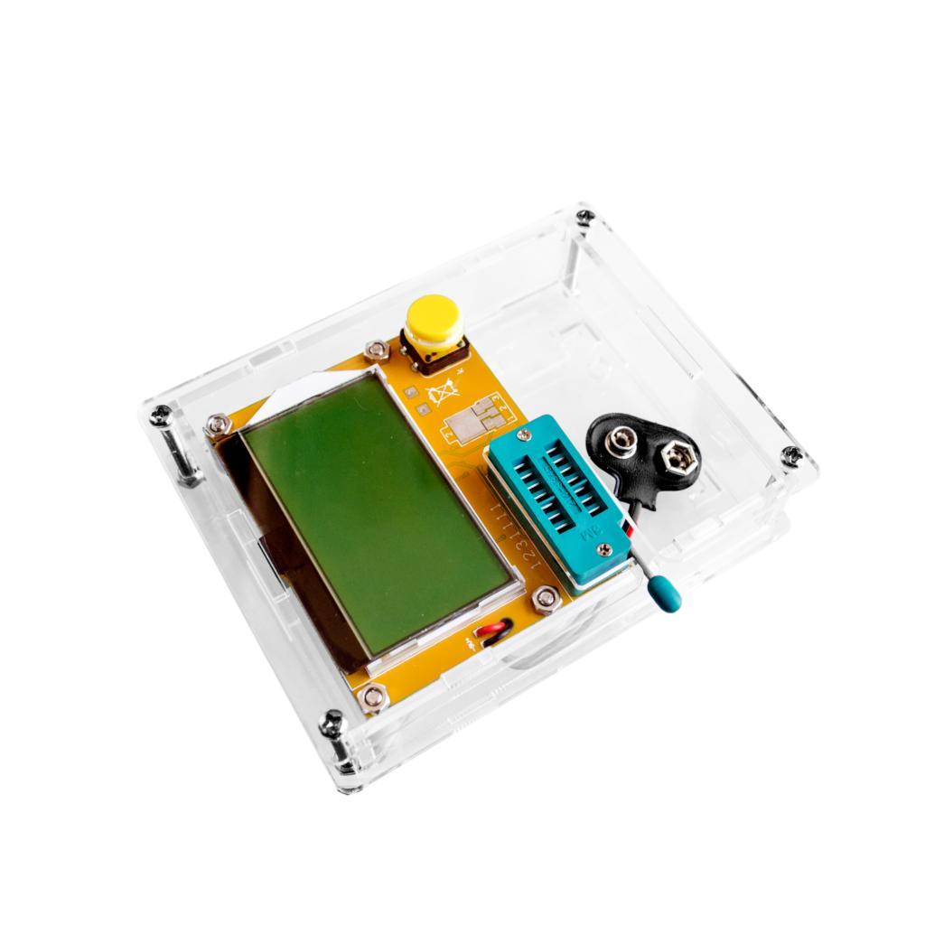 Diode Triode Capacitance ESR Meter MOS PNP LCR-T4 Transistor Tester LCD Display Mega328 Transistors Diodes Acrylic Case