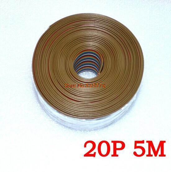 ribbon-cable-20-WAY-Flat-Color-Rainbow-Ribbon-Cable-wire-Rainbow-Cable-20P-ribbon-cable-1-27MM-pitch-5meters-lot-IN-STOCK