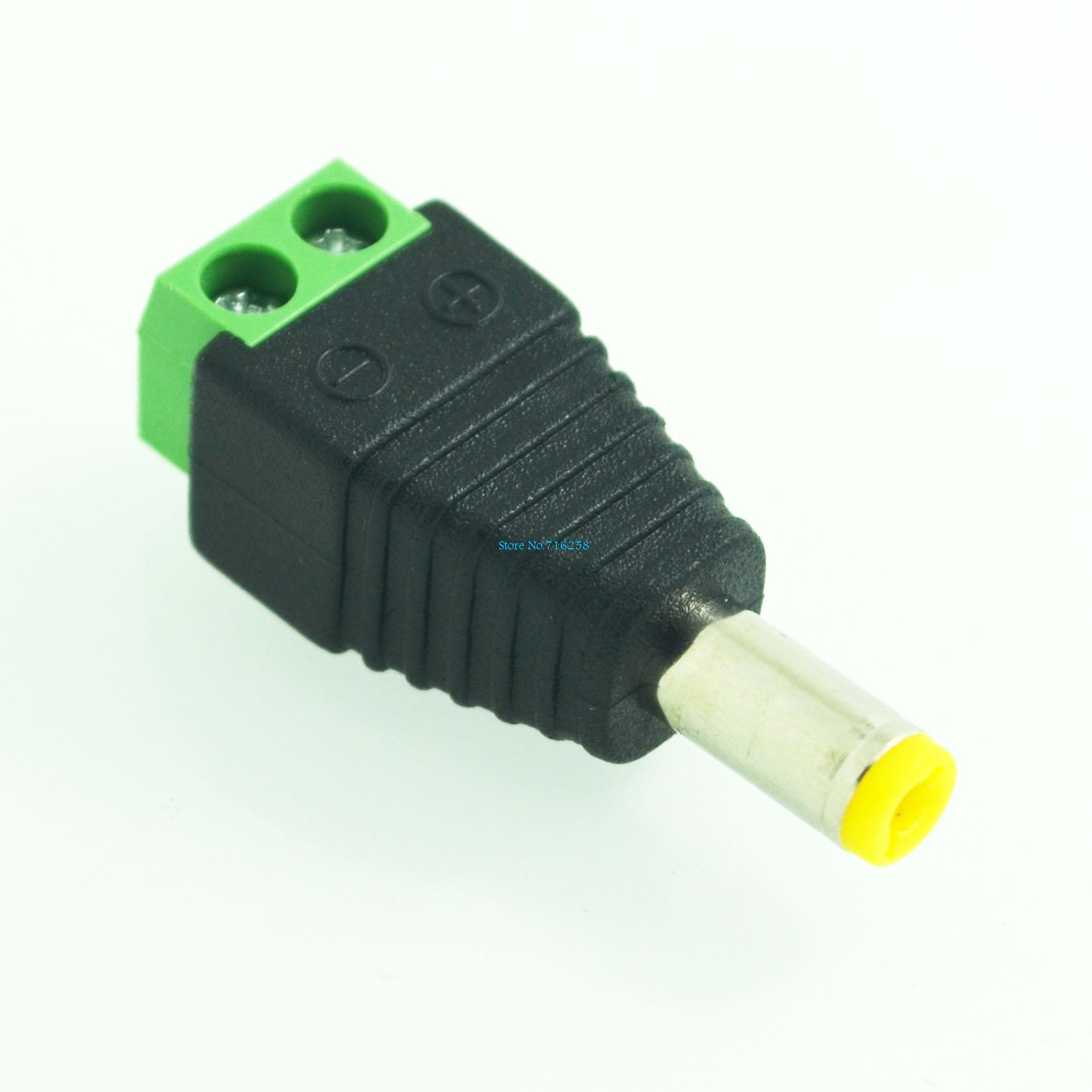 10Pcs 12V 2.1 x 5.5mm DC Power Male Plug Jack Adapter Connector Plug for CCTV single color LED Light