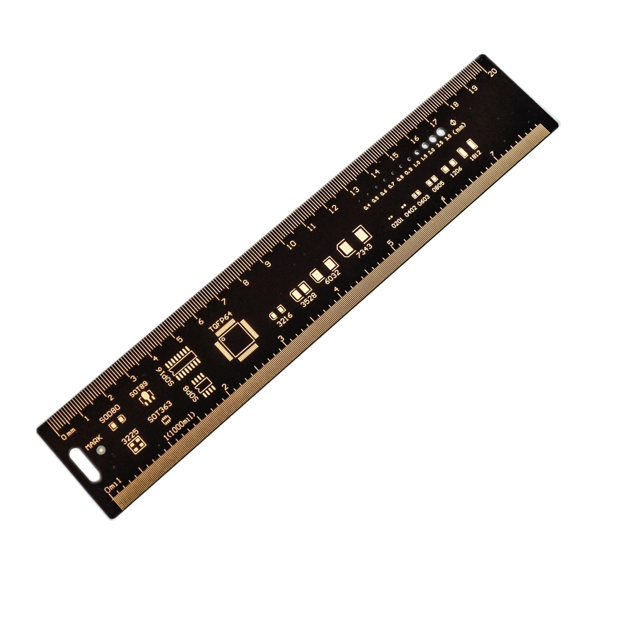 20cm 7.8 Inches Multifunctional PCB Ruler Measuring Tool Resistor Capacitor Chip IC SMD Diode Transistor Package 180 Degrees