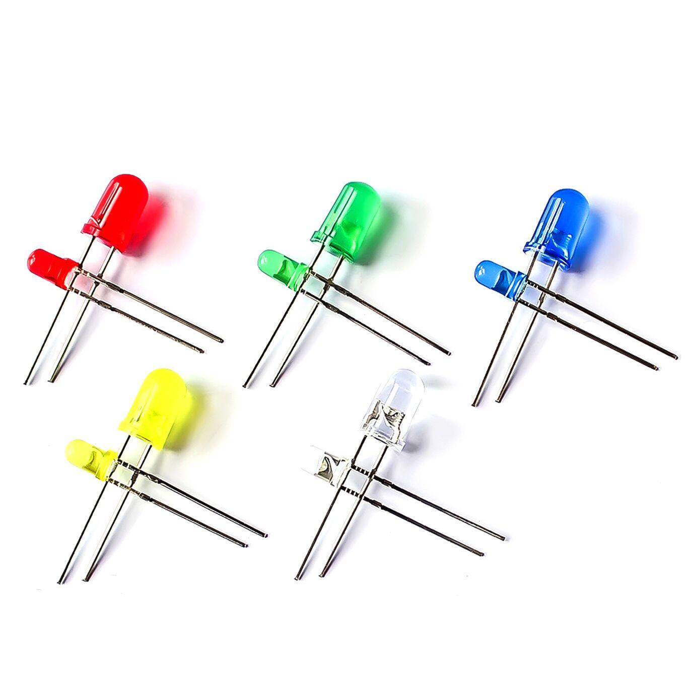 500PC/Lot 3MM 5MM Led Kit Mixed Color Red Green Yellow Blue White Light Emitting Diode