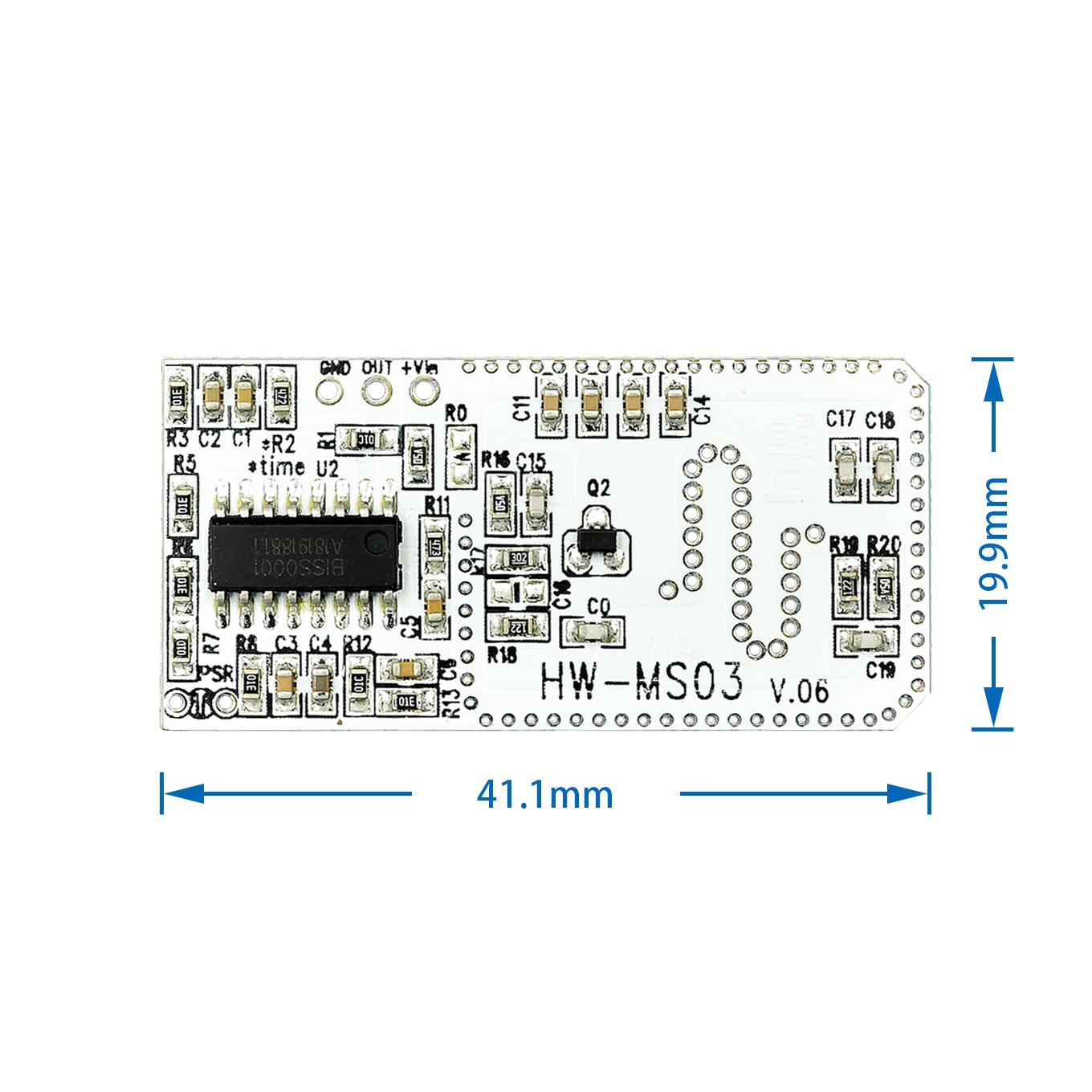 High Performance Motion Sensor Module Radar Motion Sensor HW-MS03 2.4GHz to 5.8GHz Microwave Radar Sensor Module for Arduino