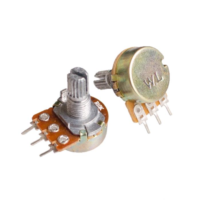 10PCS-WH148-Linear-Potentiometer-B5K-B10K-B50K-B100K-15mm-Shaft-With-Nuts-Washers-3pin-WH148
