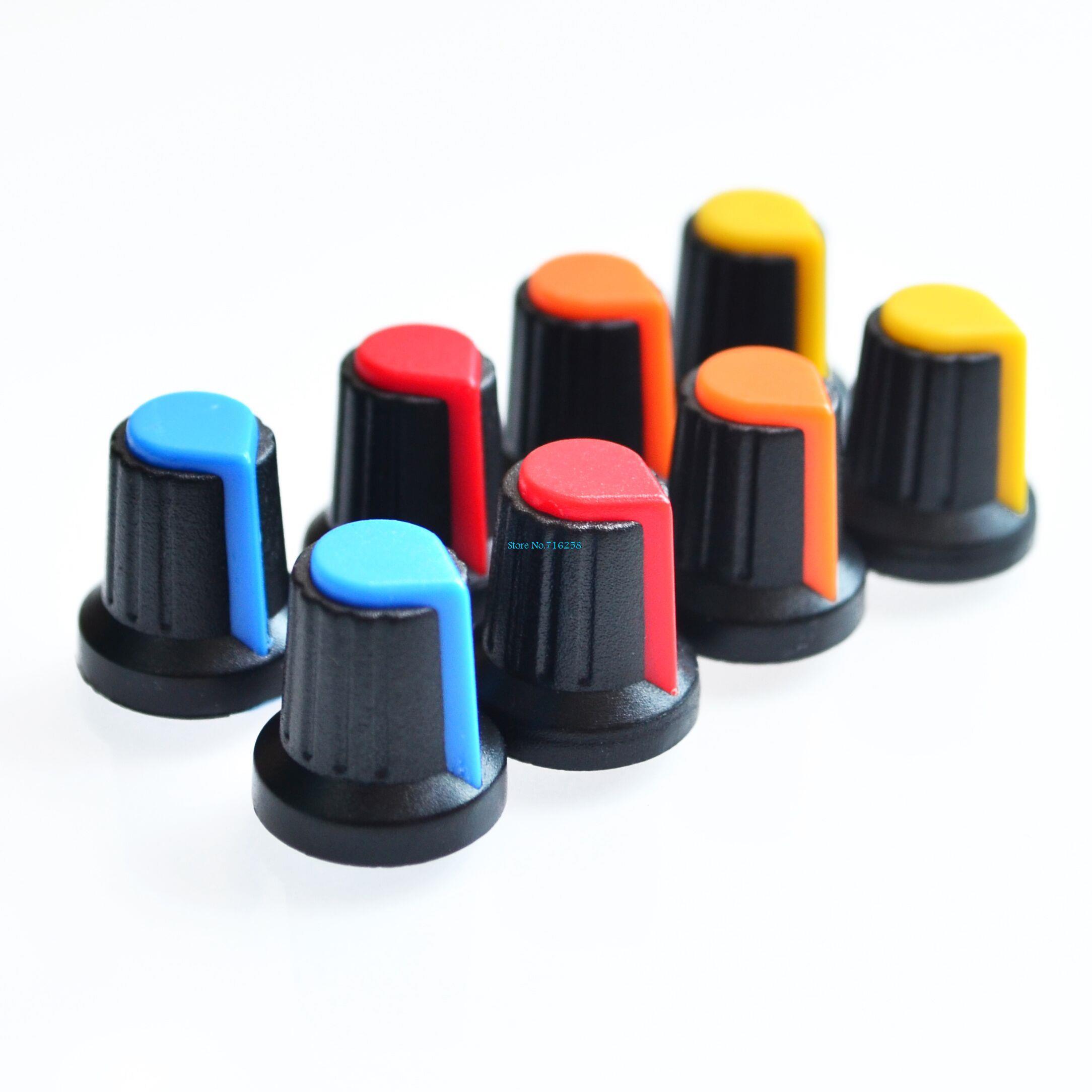 50Pcs High quality plastic potentiometers knobs Knob for single double potentiometers