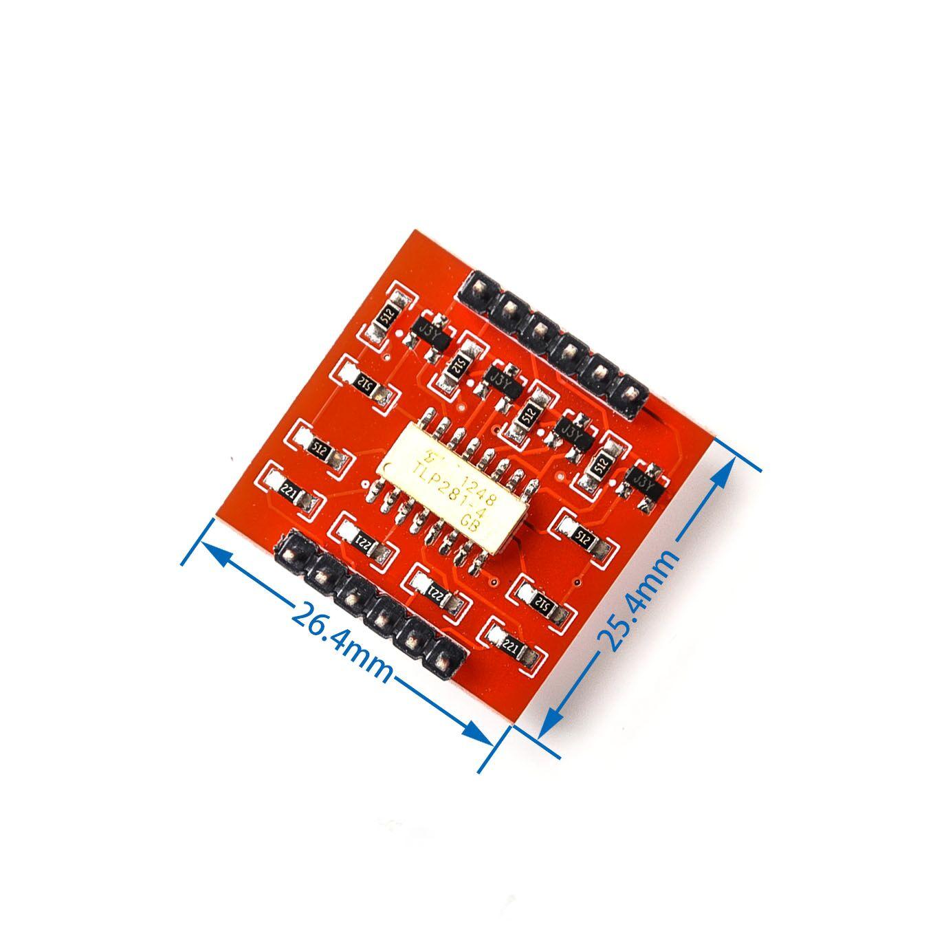 10PCS/LOT TLP281 4 CH 4-Channel Opto-isolator IC Module For Arduino Expansion Board High And Low Level Optocoupler Isolation