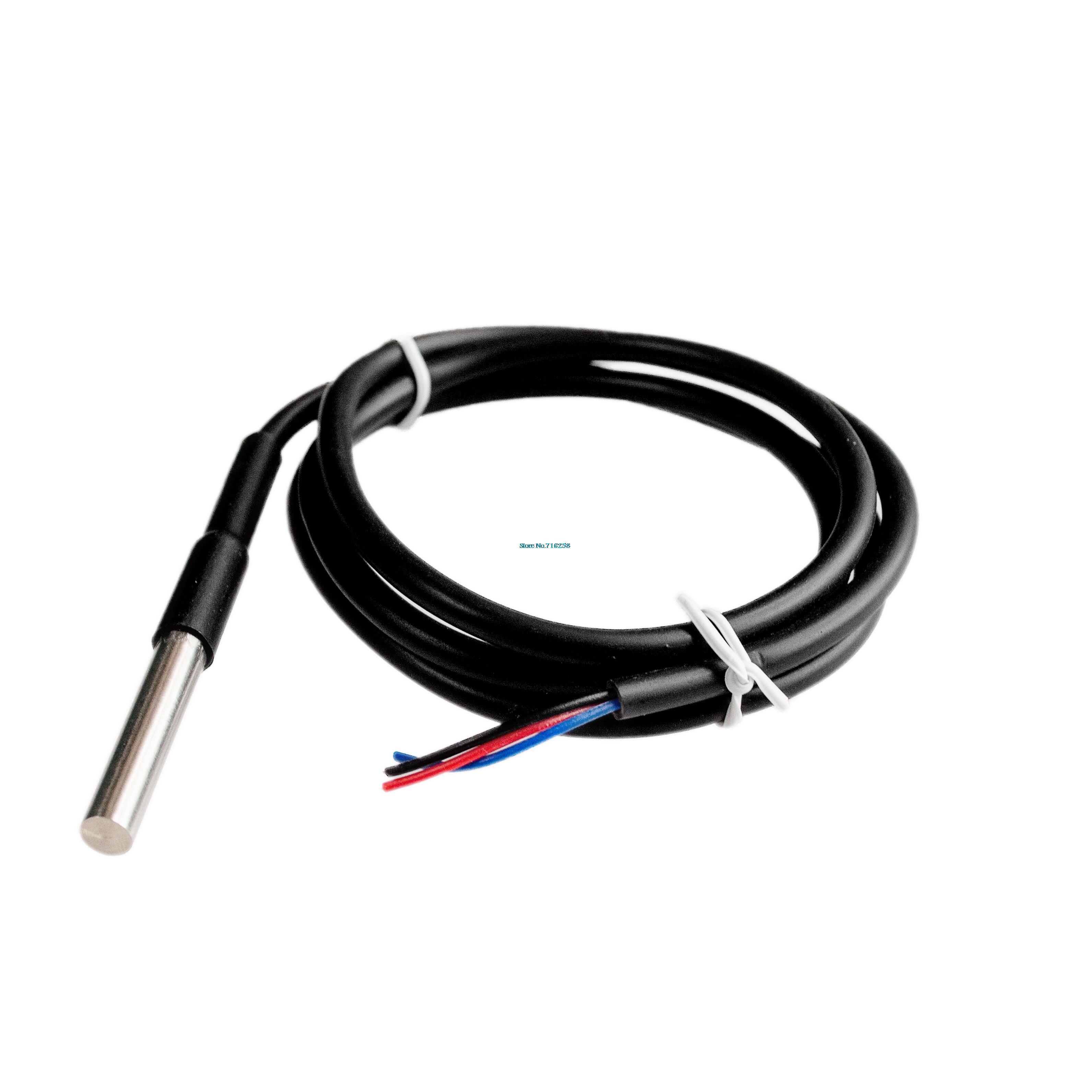 10PCS Waterproof DALLAS 18B20 temperature probe temperature sensor Stainless steel package -100cm wire (DS18B20)